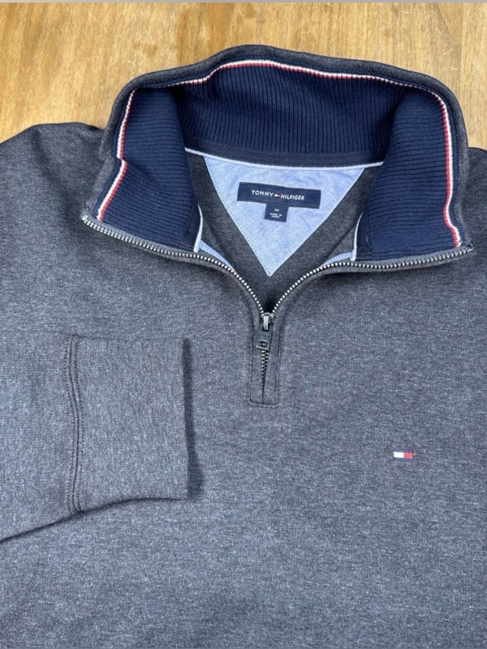Tommy Hilfiger Men's Charcoal Quarter-Zip Sweater